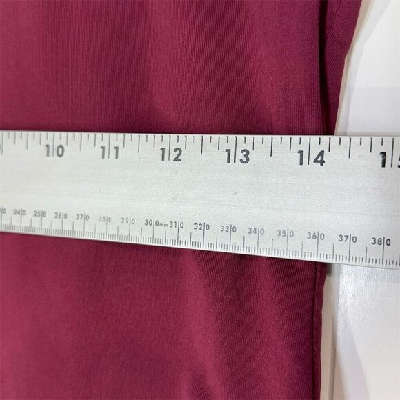 Babaton Burgundy High Neck Sleeveless Bodysuit Size L Nylon Blend Minimalist - Picture 4 of 9